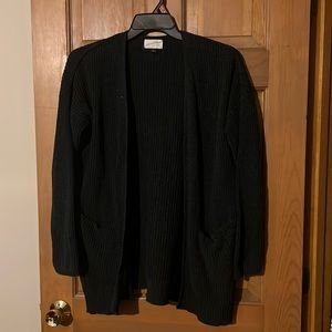 Dark gray chunky knit cardigan